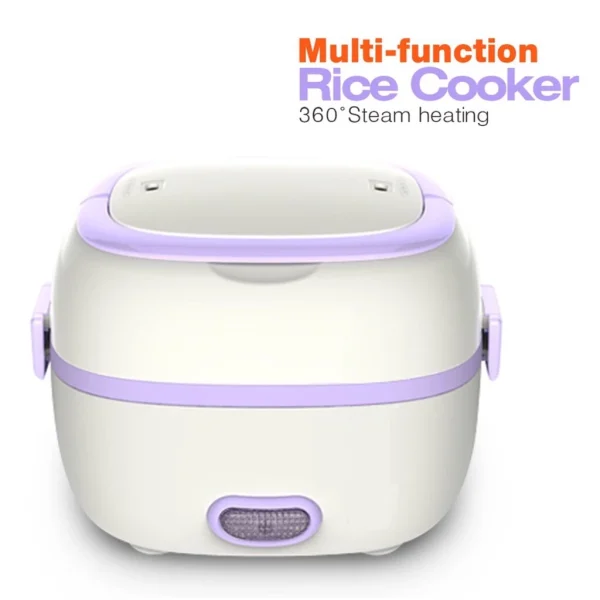 9ece49cb75219768a5828ba57f6b52b7.webp Electric Lunch Box Portable Mini Rice Cooker Food Steamer Heating Meal Lunchbox W17.5cm H13.5cm