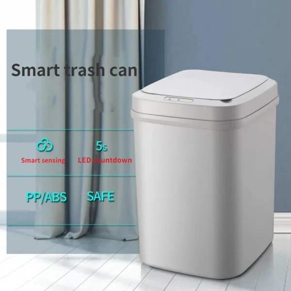 Automatic Dustbin 18L Big Size Touchless Motion Sensor Electronic Sensing Kitchen Garbage Rubbish Bin Trash Can L26cm W23cm H33cm