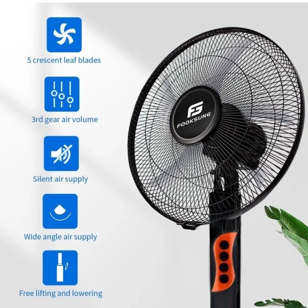 my-11134207-7r98t-ltkc1gmtraj862.webp Stand Fan 40cm Floor Fan Home Office Shaking Head Vertical Fan 3 Speed Mode 5 Blades Fan