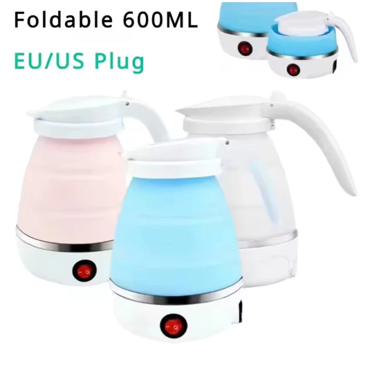 sg-11134201-7rauf-mb23tkybdrzd30.webp Random 600ML Foldable Silicone Electric Kettle Portable Silicone Collapsible 304 Stainless Steel Camping Kettle Electric Kettle