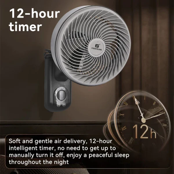 Wall Fan 25cm Air Circulation Fan Silent Dual Purpose Air Circulation Wall Fan