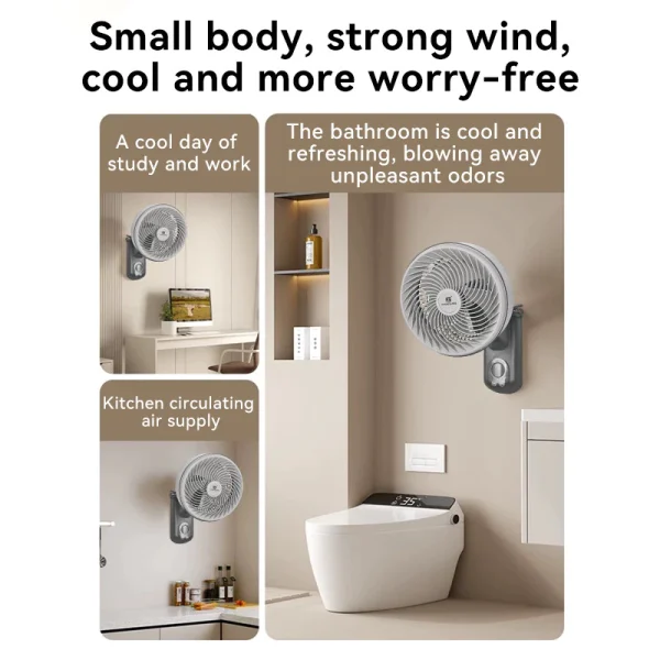 Wall Fan 25cm Air Circulation Fan Silent Dual Purpose Air Circulation Wall Fan