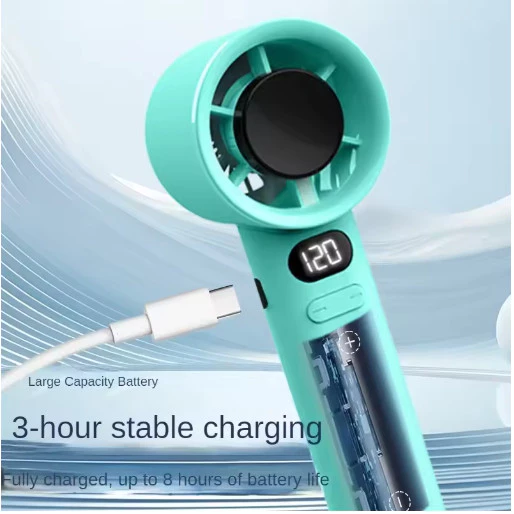 sg-11134201-8262g-mjt8m9ycey2pee.webp Random Portable Hand Fan 120 Wind Speeds Mini Bladeless Handheld Fan USB Rechargeable Personal High Speed Fan Electric Eyelash