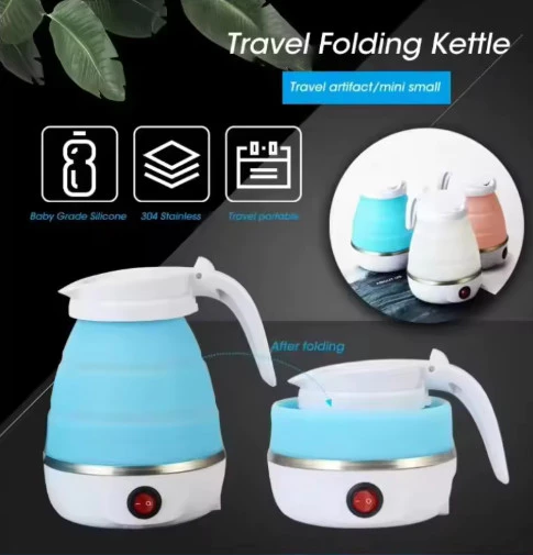 sg-11134202-7rd5w-m6npzdfnwtgpde.webp Random 600ML Foldable Silicone Electric Kettle Portable Silicone Collapsible 304 Stainless Steel Camping Kettle Electric Kettle